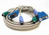10ft 3-in-1 Universal HD15 VGA M/F + PS/2 M/M KVM Extension Cable -- CS20-10 - Image