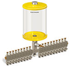 Yellow Color Key, Clear View Multiple Feed Manual Lubricator, 1/2 gal Pyrex Reservoir, 19 Feeds, 1/8