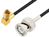 BNC Male to SSMC Plug Right Angle Low Loss Cable 24 Inch Length Using LMR-100 Coax - PE3C4431-24 - Pasternack
