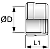 16 mm OD Nut and Cutting Ring for DIN 24º Tube Connections - Double Cutting Ring DIN 24º Heavy Series|Master File - MBS-16H - Kuriyama of America, Inc.