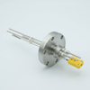 Thermocouple-Power Feedthrough, 1 Pair Type K, w/ Miniature TC Connector, 5000 Volts, 15 Amps, 2 Pins, 2.75″ Conflat Flange - A2277-2-CF - MPF Products, INC.