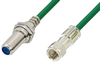 75 Ohm F Male to 75 Ohm F Female Bulkhead Cable 36 Inch Length Using 75 Ohm PE-B159-GR Green Coax -- PE38138/GR-36