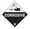 Brady B-946 Vinyl Square White Truck Placards Sign - 10 3/4 in Width x 10 3/4 in Height - Self-Adhesive - TEXT: CORROSIVE 8 - 63420 - 754476-63420 - R. S. Hughes Company, Inc.