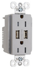 Duplex/Single Receptacle -- TR-5262USBGRY - Image