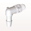 Threaded Elbow Connector, Barbed, White - ME430 - Qosina Corp.