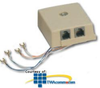 Suttle Duplex Surface Mount Jack - 6P2C/6P2C - 625C2-4 - TelephoneStuff.com
