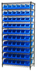Akro-Mils 2000 lb Adjustable Blue Chrome Steel Open Adjustable Fixed Shelving System - 10 Bins - 2000 lb Total Capacity - AWS183630318 BLUE -- AWS183630318 BLUE - Image