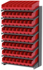 Akro-Mils APRS 900 lb Red Gray Powder Coated Steel 16 ga Single Sided Fixed Rack - 36 3/4 in Overall Length - 64 Bins - Bins Included - APRS18048 RED - APRS18048 RED - R. S. Hughes Company, Inc.