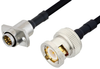 Slide-On BMA Jack 2 Hole Flange to BNC Male Cable 12 Inch Length Using PE-SR402FLJ Coax - PE3C4919-12 - Pasternack