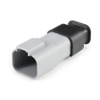 Amphenol Sine Systems AT04-4P-SR01GRY 4-Way AT Connector Receptacle with Strain Relief End cap - 39311 - Waytek, Inc.