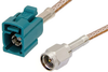SMA Male to Water Blue FAKRA Jack Cable 60 Inch Length Using RG316 Coax - PE39348Z-60 - Pasternack