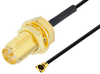Reverse Polarity SMA Female Bulkhead to HMCX32 1.2 Plug Cable 12 Inch Length Using 0.81mm Coax, RoHS - PE3CA1022-12 - Pasternack