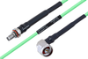 Temperature Conditioned SMA Female Bulkhead to N Male Right Angle Low Loss Cable 60 Inch Length Using PE-P160LL Coax - PE3M0196-60 - Pasternack