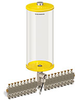 Yellow Color Key, Clear View Multiple Feed Electro Lubricator, 1 gal Acrylic Reservoir, 18 Feeds, 1/8