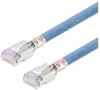 Category 6a Aerospace Ethernet Cable High-Temp SF/UTP FEP Blue RJ45, 2.0ft -- T6A00007-2F