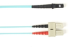 1-m, SC-MTRJ, 50-Micron, Multimode, Plenum, Aqua Fiber Optic Cable -- FOCMP50-001M-SCMT-AQ - Image