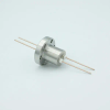 Power Feedthrough, 1000 Volts, 25 Amps, 2 Pins, 0.050″ Copper Conductors, 1.33″ Conflat Flange - A0261-3-CF - MPF Products, INC.