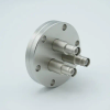 SHV-5 Coaxial Feedthrough, 3 Pins, Grounded Shield, 2.75″ Conflat Flange - A0333-1-CF - MPF Products, INC.