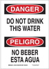 Brady B-401 Polystyrene Rectangle White Water Sanitation Sign - 7 in Width x 10 in Height - Language English / Spanish - 125182 - 754473-72809 - R. S. Hughes Company, Inc.