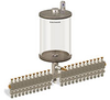 Levelux Clear View Multiple Feed Manual Lubricator, 1/2 gal Acrylic Reservoir, 23 Feeds, 1/4” OD Tube Outlets - B5178-064AB231W - Oil-Rite Corp.