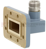 WR-112 to Type N Female Waveguide to Coax Adapter CPR-112G Grooved with 7.05 GHz to 10 GHz H Band in Copper, Paint -- FMWCA1013 - Image