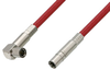 75 Ohm Mini SMB Plug to 75 Ohm Mini SMB Plug Right Angle Cable 60 Inch Length Using 75 Ohm PE-B159-RD Red Coax - PE38140/RD-60 - Pasternack