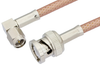 SMA Male Right Angle to BNC Male Cable 12 Inch Length Using PE-P195 Coax - PE33889-12 - Pasternack