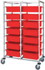 Cart, Double Bay, 14Bins, Red; No. Of Bins Quantum Storage - 44AC4342 - Newark, An Avnet Company