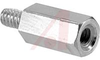 Standoff; 1/4 in.; #4-40; Brass; Hex; Zinc Plate; 7/32 in.; 3/16 in. - 70211257 - Allied Electronics, Inc.