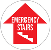 Brady B-819 Vinyl Circle White Safety Awareness Sign - 17 in Width x 17 (Dia.) in Height - Laminated - TEXT: EMERGENCY STAIRS - 49068 - 754476-49068 - R. S. Hughes Company, Inc.