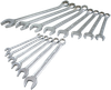 14 Pieces 12 Point SAE Satin Chrome Combination Wrench Set -- 174LR - Image