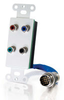 RapidRun&reg; Component Video + S/PDIF Digital Audio Wall Plate - White -- 2212-40739-001 - Image