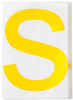 Brady Toughstripe B-514 Yellow Indoor Polyester Letter Label - 6 in Width - 8 in Height - 8 in Character Height - Printed Msg = S - 121804 - 754473-71034 - R. S. Hughes Company, Inc.