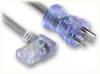 NEMA 5-15P HG CLEAR to IEC-60320-C13 RIGHT ANGLE CLEAR HOME // Power Cords // Hospital Grade Power Cords // Clear Plugs And Connectors -- 0283.120CLR - Image