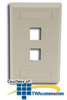 Hubbell IFP Single Gang Wall Plate - 2 Ports - IFP12 - TelephoneStuff.com
