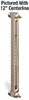 Aluminum Liquid Level Gage with Card Thermometer and Shut-off, 25” Centerline, 3/4