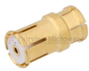 Push-On SMP Female (Jack) to MMBX Plug Snap-On Adapter With Male Center Contact, Gold Plated Beryllium Copper Body, High Temp, 1.25 VSWR -- FMAD1064 - Image