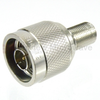 50 Ohm N Male (Plug) to 75 Ohm F Female (Jack) Adapter,Nickle Plated Brass Body -- SM4612 - Image