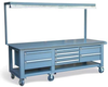 Table with 8 Key Lock Drawers and Light -- T9636-8DB-KL-CA-FL - Image
