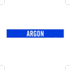 Brady B-946 White on Blue Vinyl Self-Adhesive Pipe Marker - 2 1/4 in Height - 2 in Character Height - 14 in Length - Printed Msg = ARGON - 7016-1 - 754476-90082 - R. S. Hughes Company, Inc.