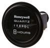 Honeywell Quartz Plus dc Hour Meter, round opening, Ø2.50 in stirrup with round chrome bezel, 0.25 bent blade termination, 10K hours, 10 Vdc to 32 Vdc operating voltage, faceplate: satin black wi - 85009 - Honeywell Sensing & IoT