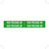 Brady B-946 White on Green Vinyl Self-Adhesive Pipe Marker - 1 1/8 in Height - 3/4 in Character Height - 7 in Length - Printed Msg = HIGH PRESSURE AIR - 7136-4 - 754476-79310 - R. S. Hughes Company, Inc.