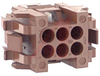 Connector, Soft Shell; Plug; 6; 14 A (Max.); 600; Thermoplastic; Red; 0.197 in. - 70083116 - Allied Electronics, Inc.