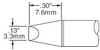 Metcal Smartheat Soldering Cartridge SSC-613A - Chisel Tip - 0.3 in Tip Length - 0.12 in Tip Width - SSC-613A - R. S. Hughes Company, Inc.