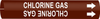 Brady Bradysnap-On B-915 White on Brown Plastic Snap-On Pipe Marker - 1 1/4 in Character Height - Printed Msg = CHLORINE GAS - 4311-C - 754473-67021 - R. S. Hughes Company, Inc.