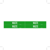 Brady B-946 White on Green Vinyl Self-Adhesive Pipe Marker - 1 1/8 in Height - 3/4 in Character Height - 7 in Length - Printed Msg = WASTE - 7299-4 - 754476-79734 - R. S. Hughes Company, Inc.