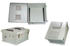 18x16x08 Fiberglass Reinf Polyester FRP Weatherproof Outdoor IP24 NEMA 3R Enclosure, Modified Base DIN Rail Mount Vented Lid Gray - TEF181608-00VDR - Transtector Systems, Inc.