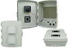 14x10x04 ABS Plastic Weatherproof Outdoor IP24 NEMA 3R Enclosure, Hook & Loop Mounting, Fan & 48 VDC PoE outlets Gray -- TEP141004-40FW - Image