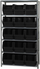 Open Shelving, 6Shelves, 15Bins, Black; Shelving Unit Type Quantum Storage - 44AC5682 - Newark, An Avnet Company