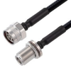 Low PIM N Male to N Female Bulkhead Cable 1/4 inch Superflexible Coax in 12 Inch - FMCA2256-12 - Fairview Microwave Inc.